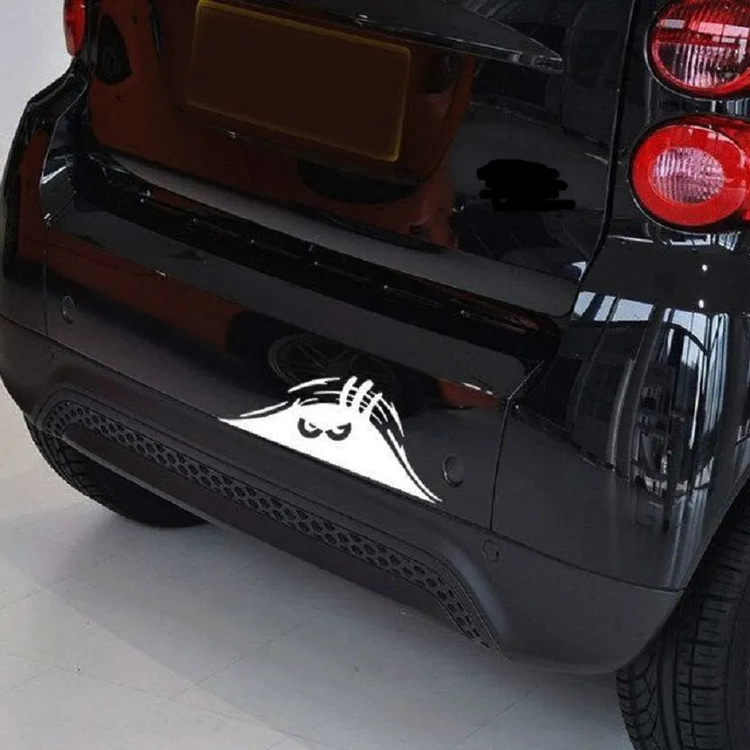 Black reflective peeking elf dune monster car sticker on car body side panel