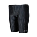 Men's solid colour waterproof shark skin fabric swimming trunks in pool setting