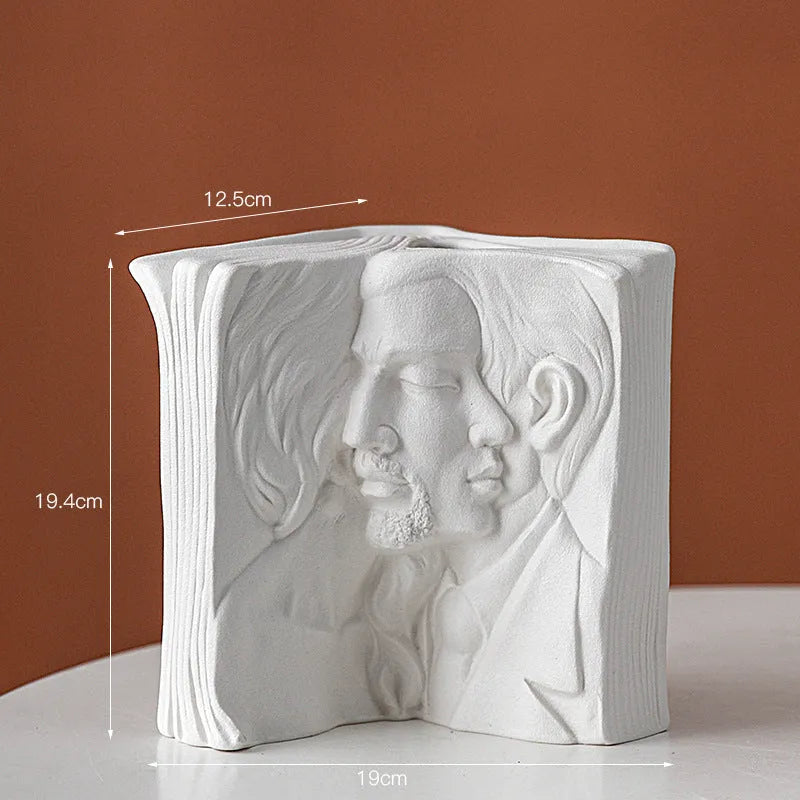 Ceramic book stand with glazed finish in a modern simplicity style