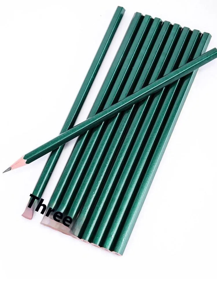 Box of 10 green hexagonal wooden pencils in 2B and HB graphite grades