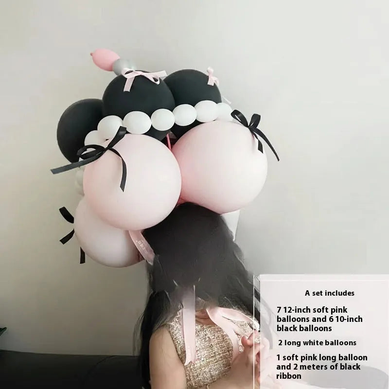 Finished round balloon bouquet DIY set for cake decorations in a choice of ten styles.