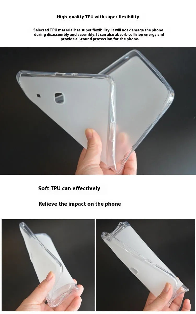 Clear white ultra-thin silicone and TPU protective case for a tablet