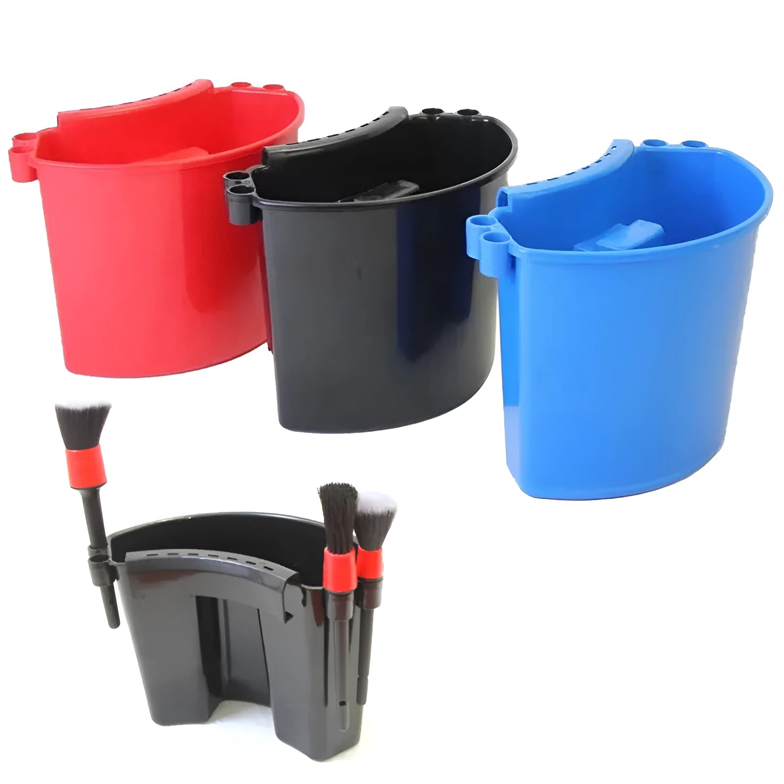 Car wash bucket with dirt guard insert in PP plastic available in multiple colours