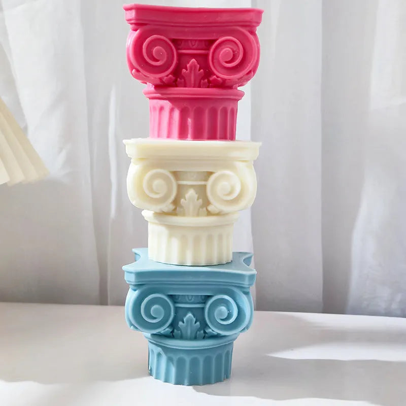 Roman pillar silicone mould for candles, chocolate, cake, and crafts