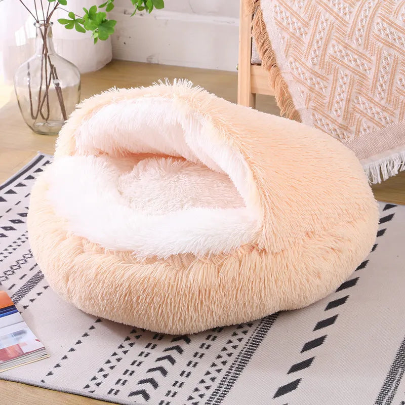 Waterproof cloth dog kennel in a semi-surrounded design shown in a gradient colour.