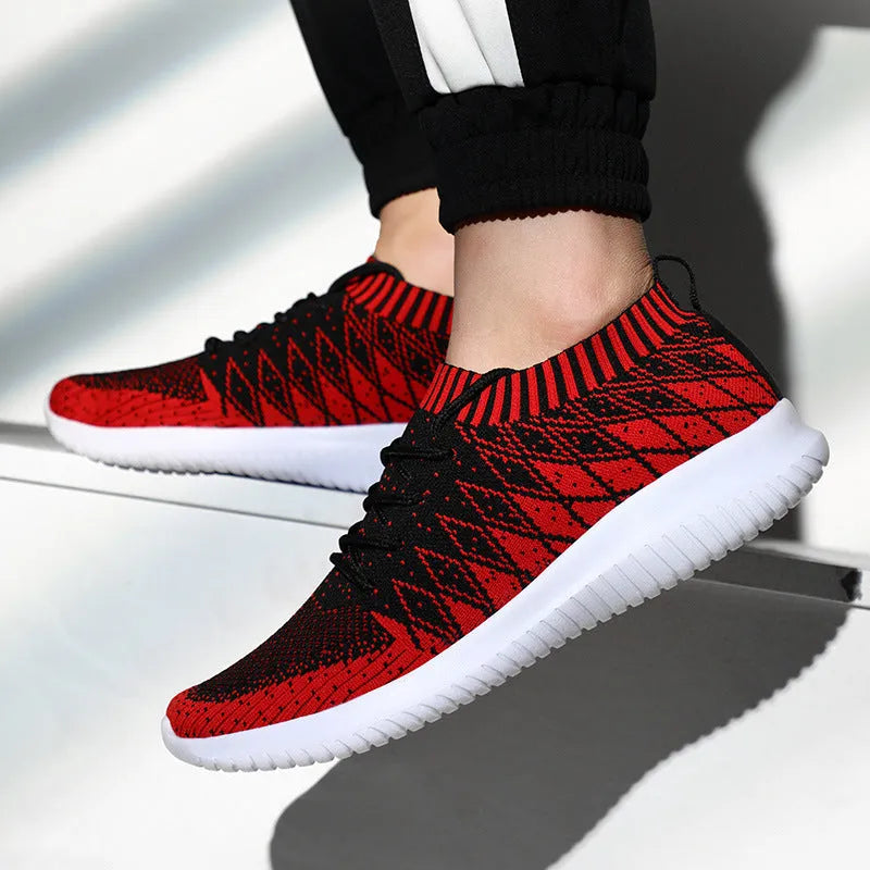 Flying Woven men's camouflage low-top Flyknit running sneakers with EVA sole, dark gray