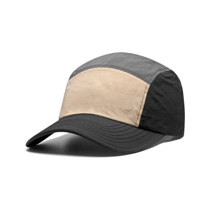 Men's khaki green quick-drying curved brim baseball cap shown from the side.