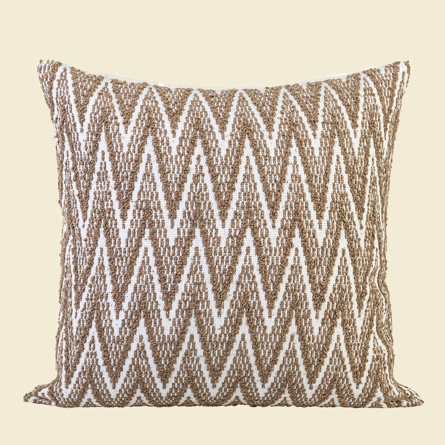 Chinese ancient style square sofa cushion in brown Maillard colour patterns on a 45cm pillow.