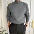 Men's business pullover mock neck sweater in acrylic, long sleeve, available in multiple colours including gray and khaki
