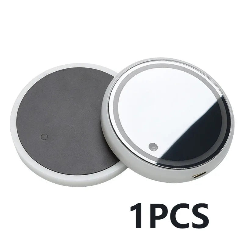 LED light up car cup holder coaster with seven colour options showing solar panel and USB charging port
