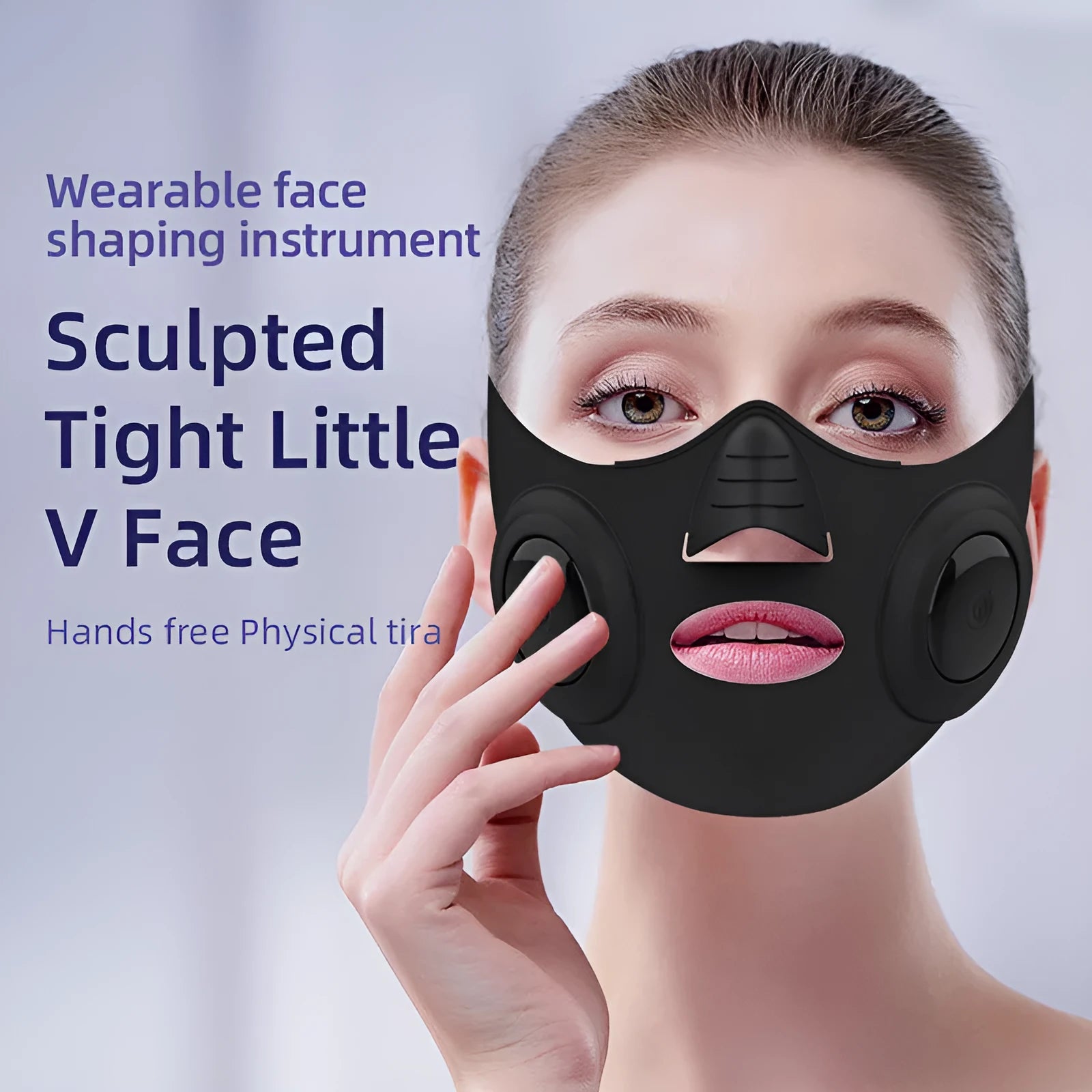 Black photon beauty mask device with USB connection for facial treatments