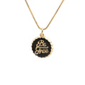 Copper bottle cap pendant necklace with 18K gold electroplating on 40cm box chain