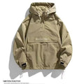 Men's half zip pullover hoodie polyester casual top in spring autumn colours black green orange red