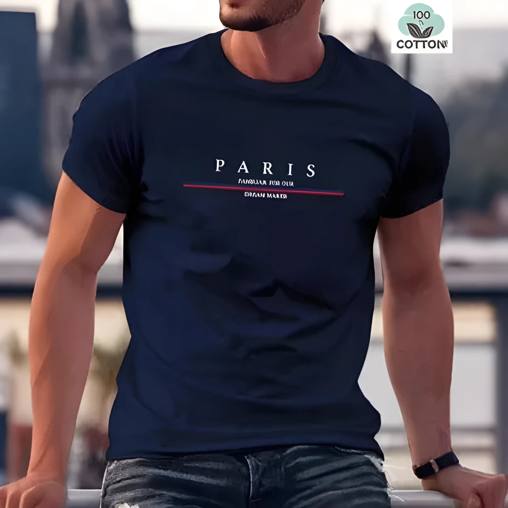 Men's heavyweight cotton short-sleeved t-shirt with letter printing in loose casual fit