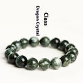 Green Dragon Crystal bracelet with 8-9mm round beads and Ruyi decoration in grade 7A natural green colour