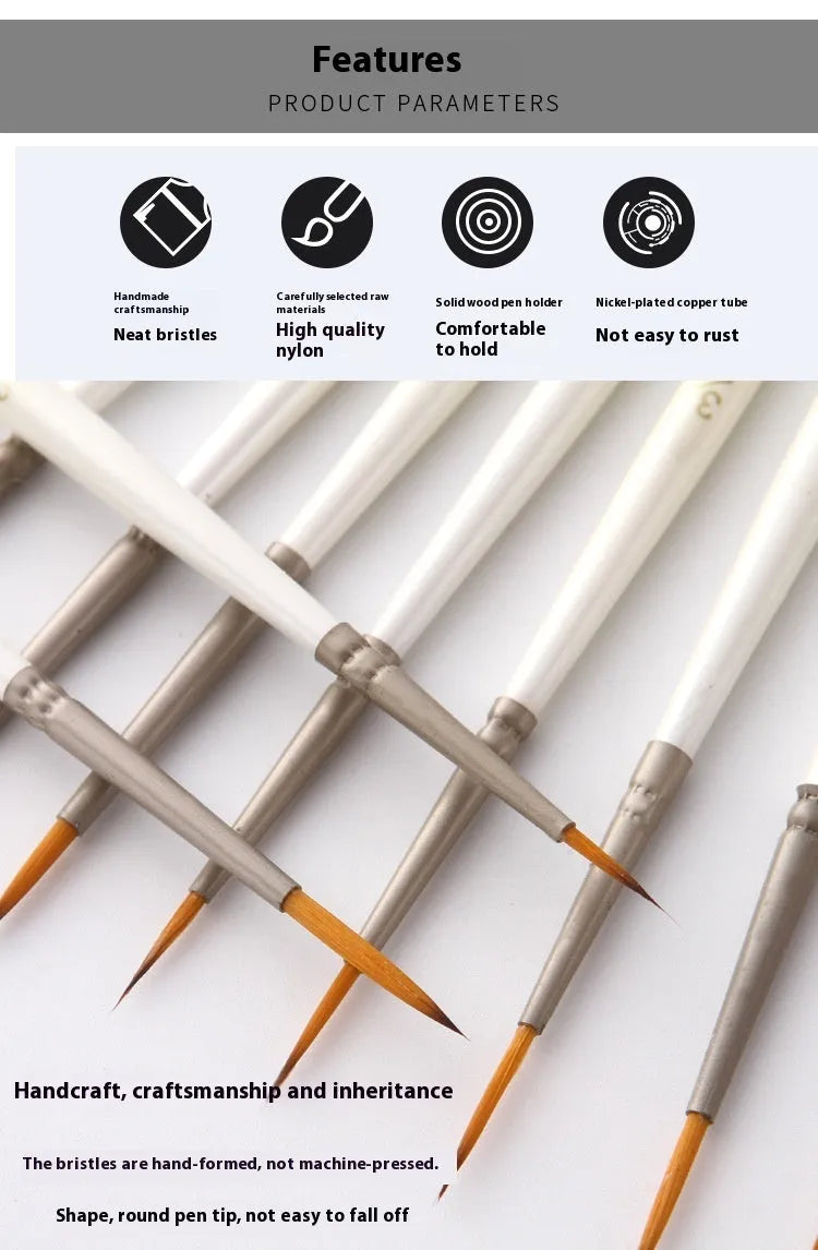 Set of 12 pearl white fluorescent marker pens with a solid wood pen holder for artists.