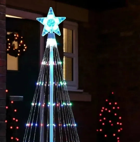 Multi colour animated LED Christmas tree light outdoor garden decoration 1.5m height 200 lights