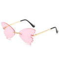 Butterfly rimless vintage sunglasses with plastic metal frame in seven colours UV400 protection