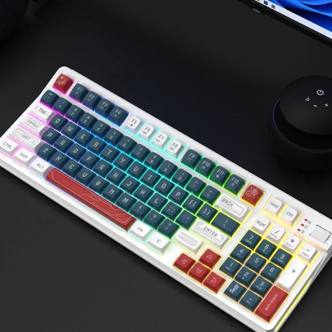 USB computer keyboard with luminous backlight and machinery feel keys in ABS plastic