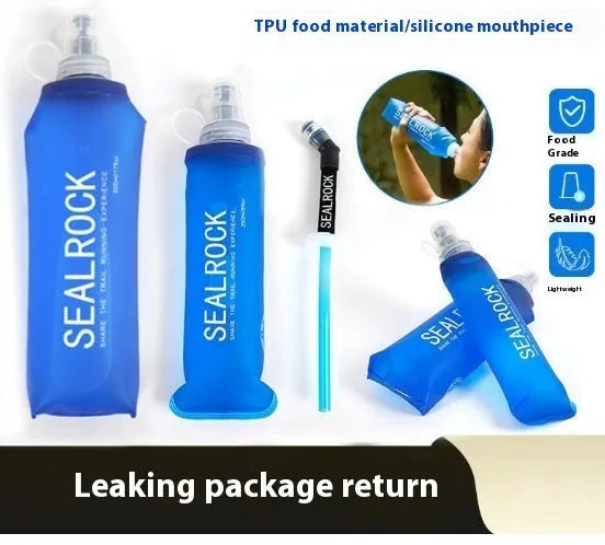 Plastic portable straw with suction tube for mountain climbing and off-road biking hydration