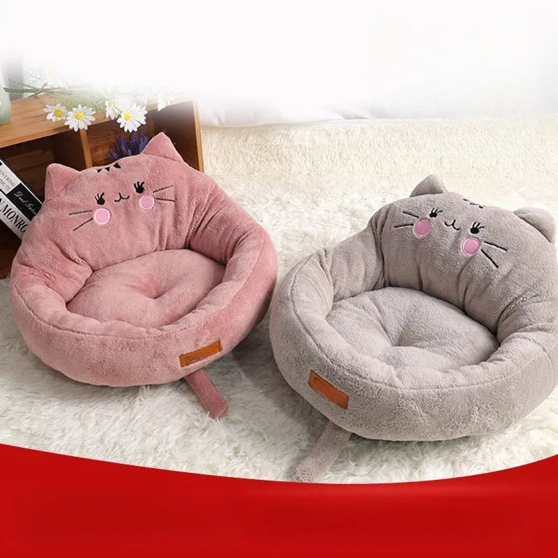 Cloth cat bed dog bed kennel 45x43x25cm in Cat Red colour on floor