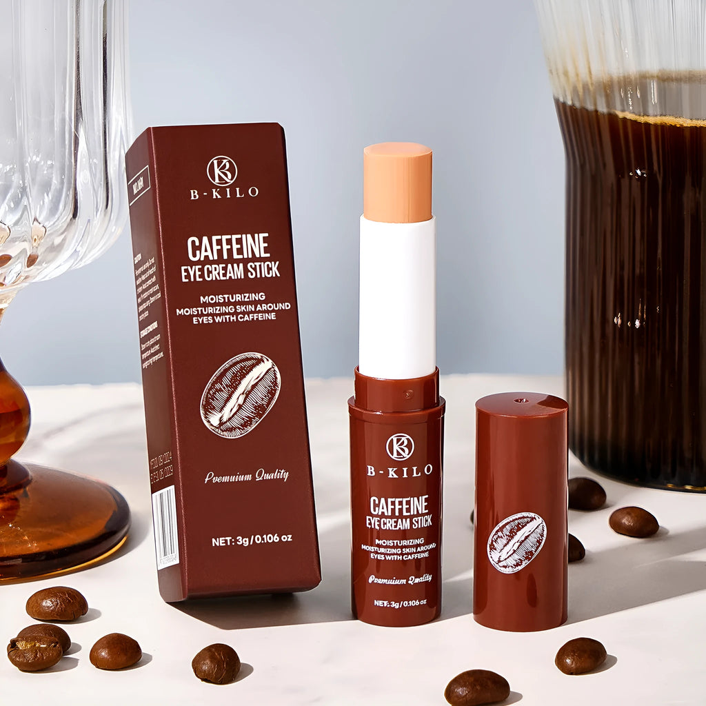 Caffeine eye cream stick in twist-up applicator for dark circles and fine lines