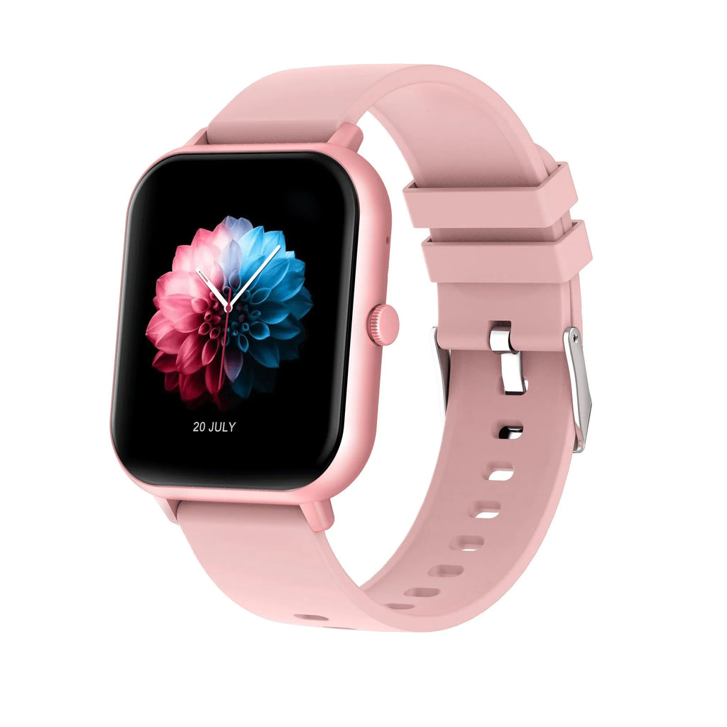 Bluetooth smart watch with heart rate monitoring display showing on TFT touch screen