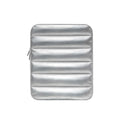 Fluffy air puff laptop sleeve with elastic sides for 9.7-11 inch devices in black, khaki, silver